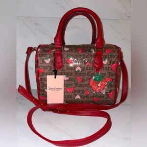 Juicy Couture Strawberry Satchel Freshly Picked Chestnut Brown Red